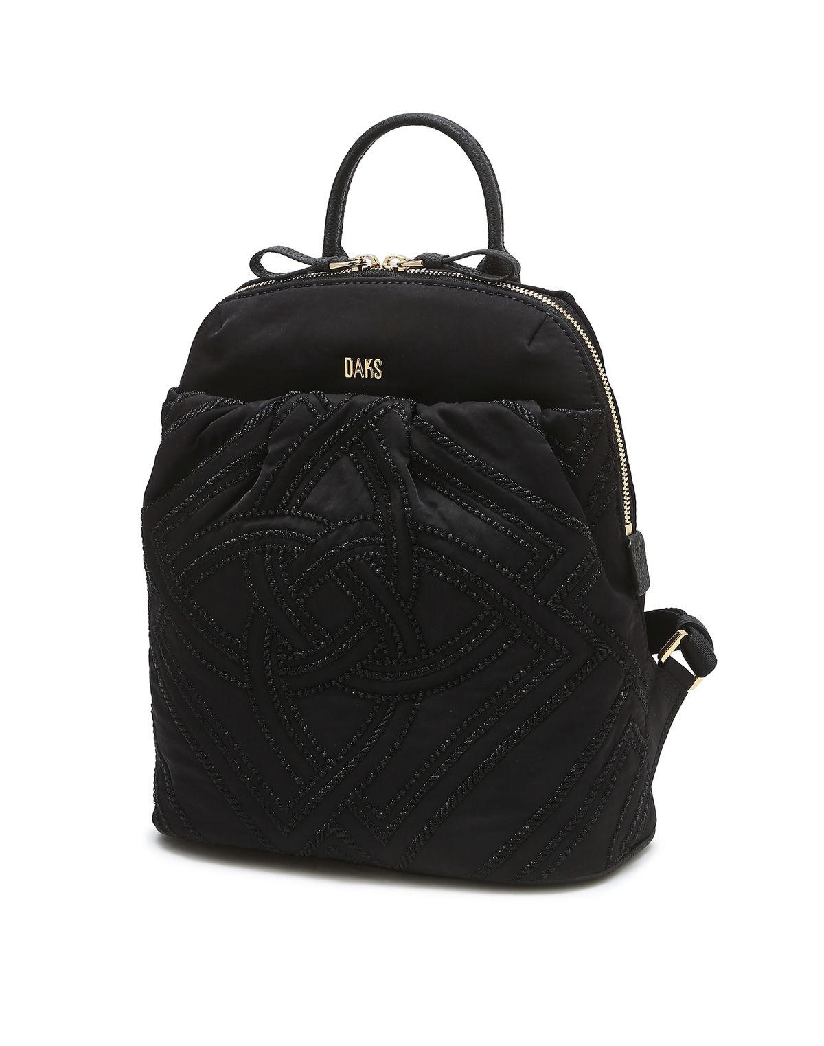 닥스 여성 액세서리(DAKS WOMENS ACCESSORIES) 블랙 4D 자수 나일론 백팩 S DCBA4F185BK