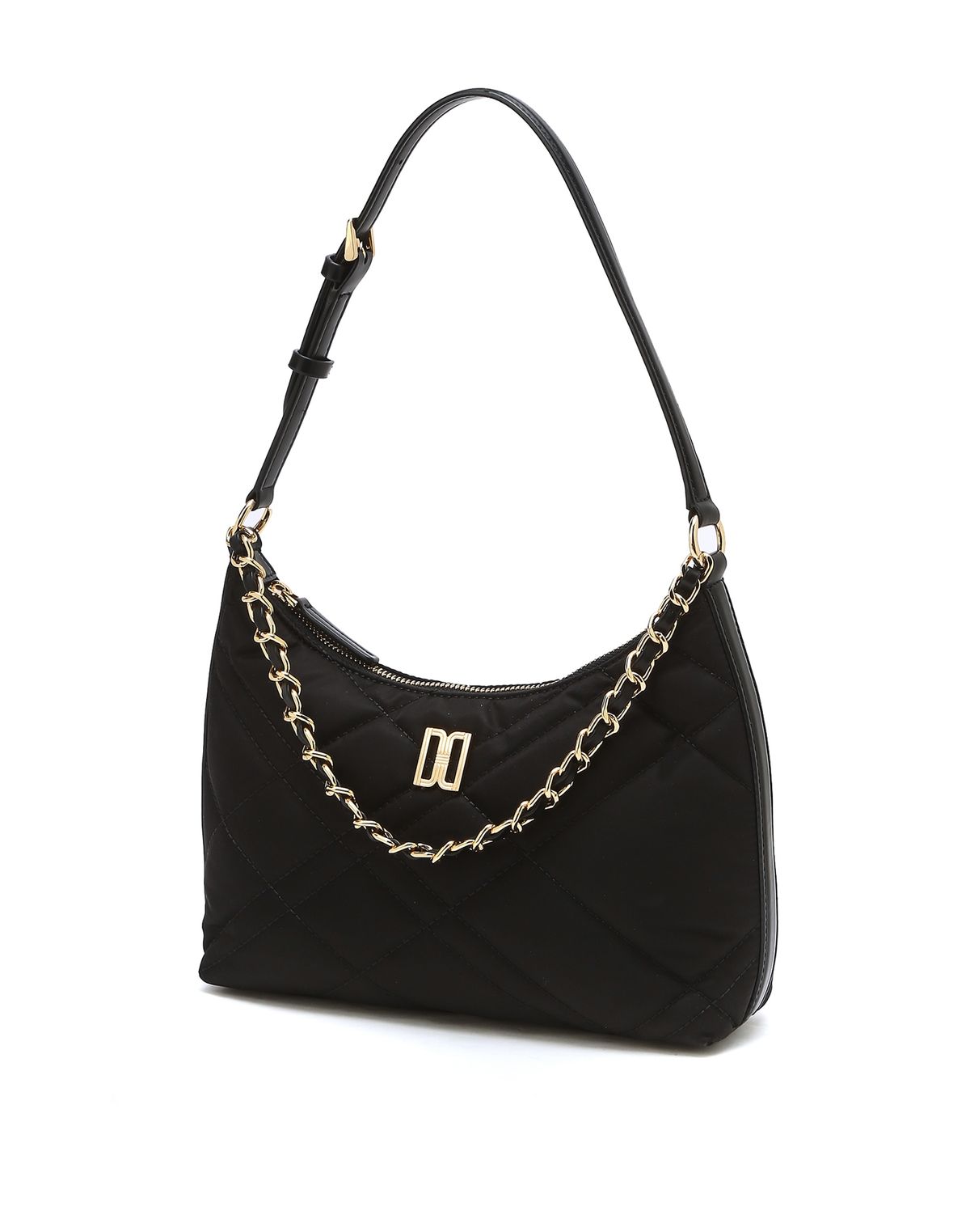 닥스 여성 액세서리(DAKS WOMENS ACCESSORIES) 블랙 체크퀼팅 나일론 숄더 겸 크로스백 DCBA4F751BK