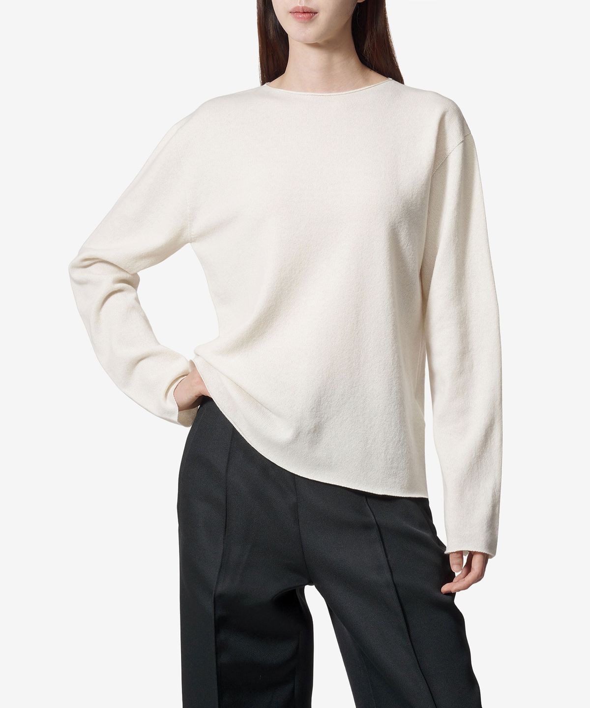질 샌더(JIL SANDER) 롱 슬리브 니트 - 네추럴 / J40GP0003J13204104