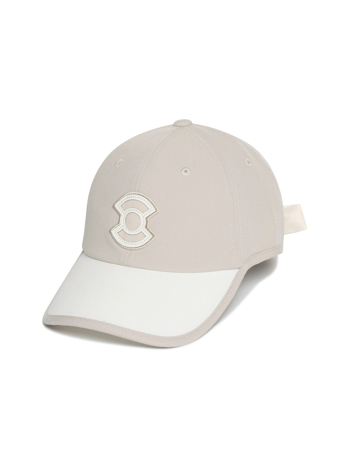 와이드앵글(WIDEANGLE) CO 라인 포인트 리본 캡 L_Light Beige