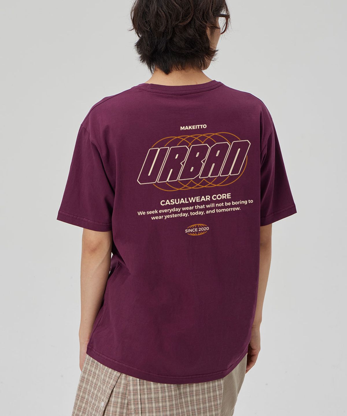 메이킷투(MAKEITTO) [URBAN LETTERING] CREW NECK TEE_WINE