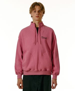 Plan Half Zip-Up Sweatshirt Pink