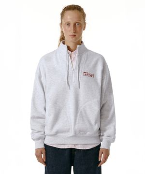 Plan Half Zip-Up Sweatshirt Melange Gray