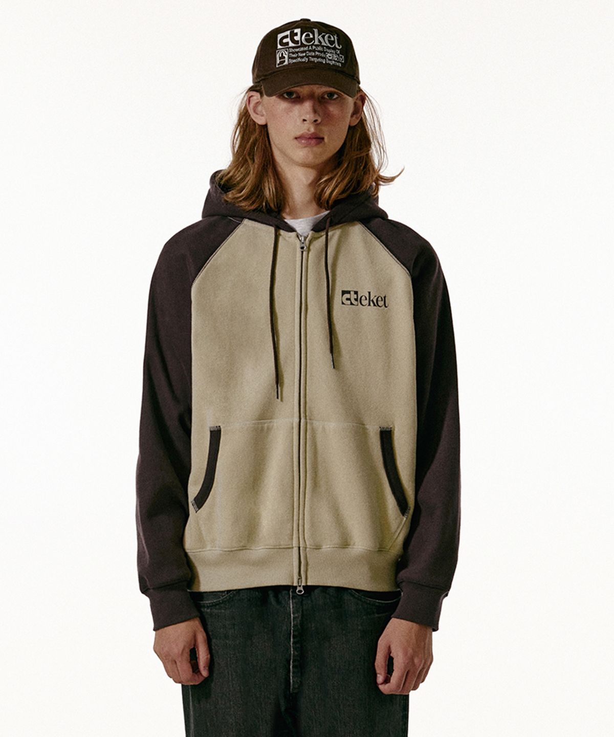 테켓(TEKET) Plan Zip-Up Hoodie Beige