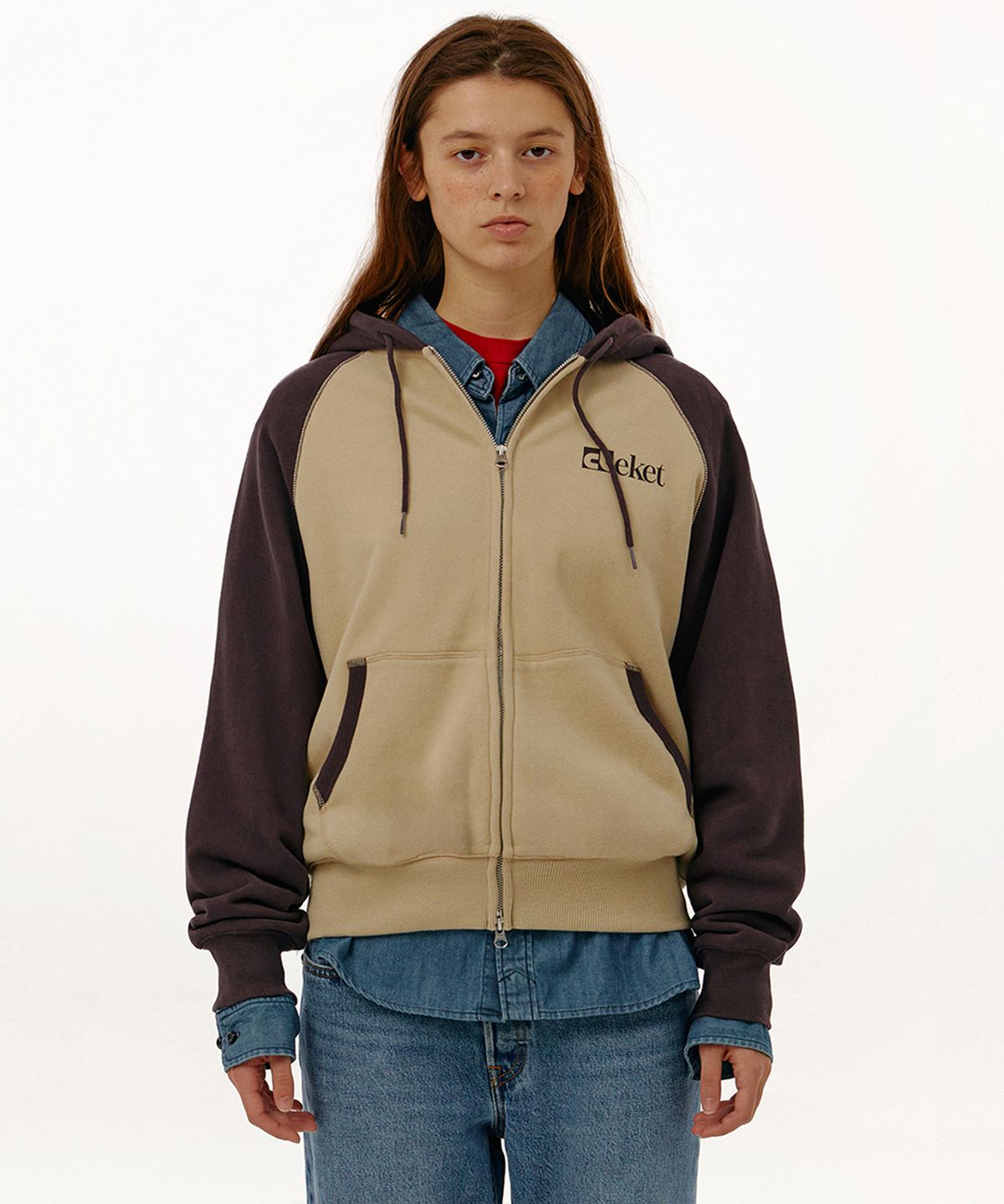 테켓(TEKET) Plan Zip-Up Hoodie Beige