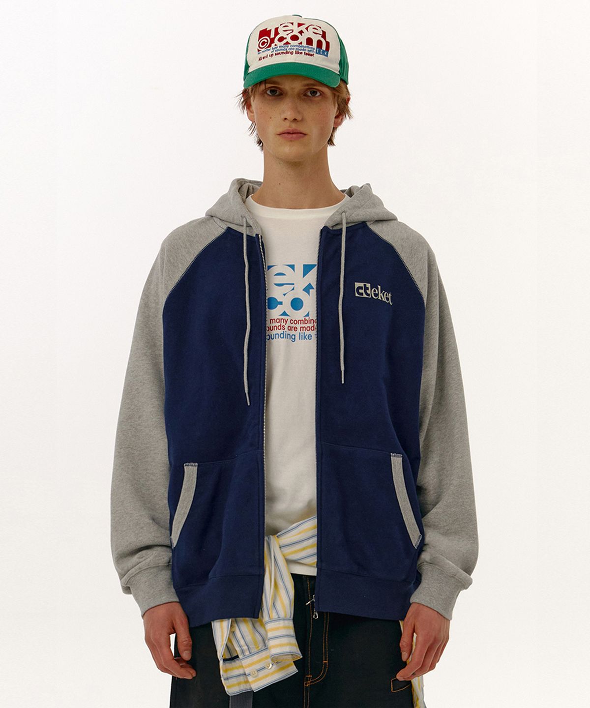 테켓(TEKET) Plan Zip-Up Hoodie Navy