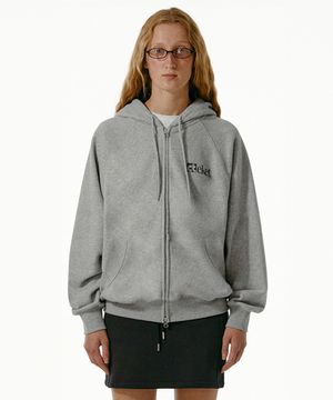 Plan Zip-Up Hoodie Melange Gray