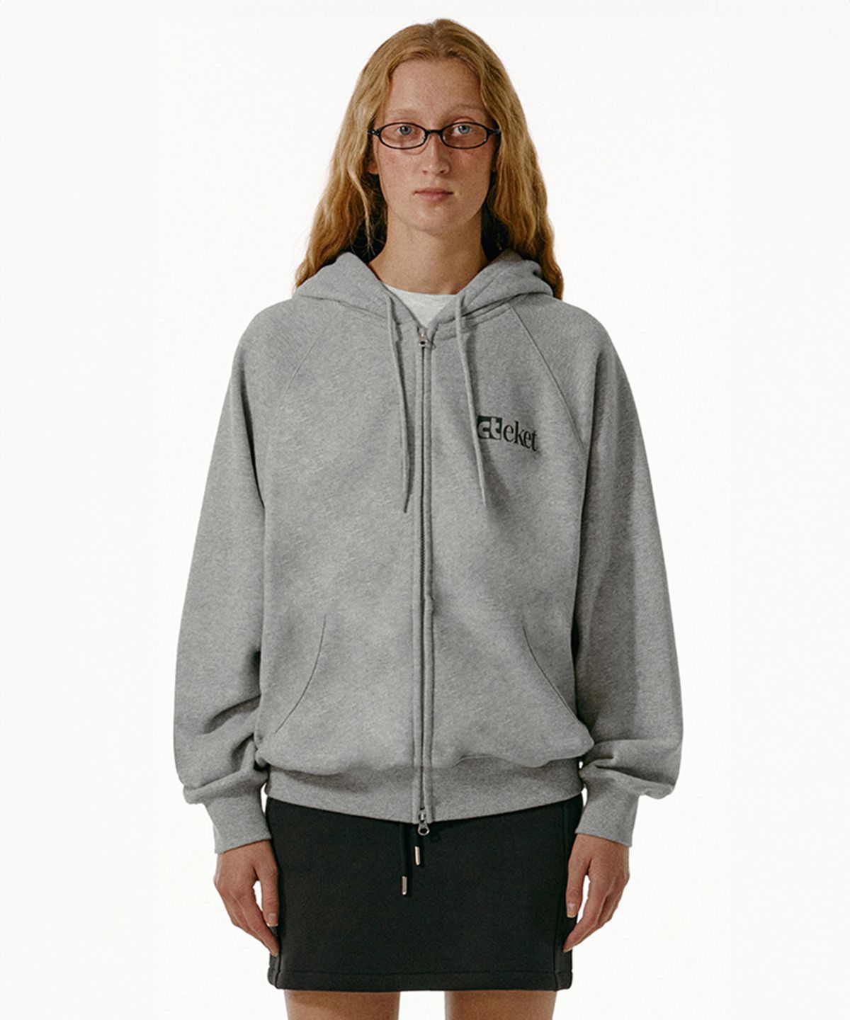 테켓(TEKET) Plan Zip-Up Hoodie Melange Gray