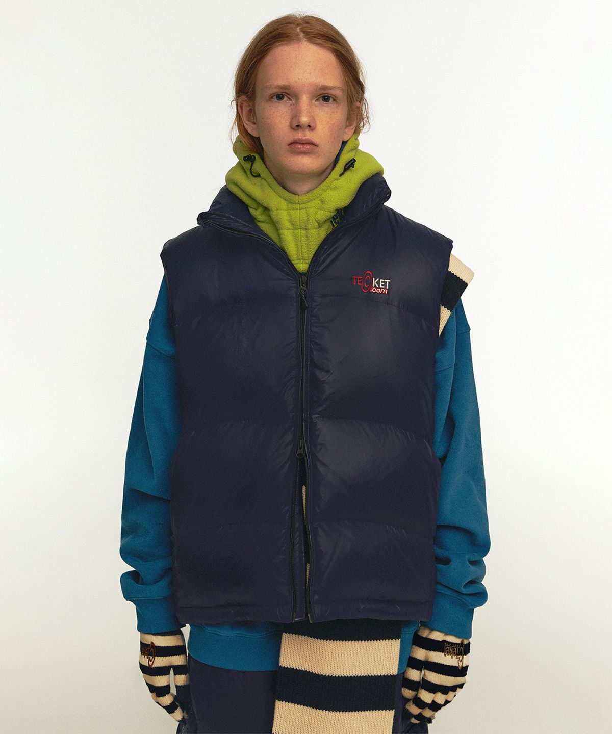 테켓(TEKET) Dot-com Down Vest Navy