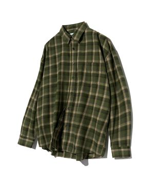 87-STAN092 빈티지 포레스트 오버핏 긴팔 타탄 체크 셔츠 그린