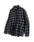 87-STAN092 빈티지 포레스트 오버핏 긴팔 타탄 체크 셔츠 네이비