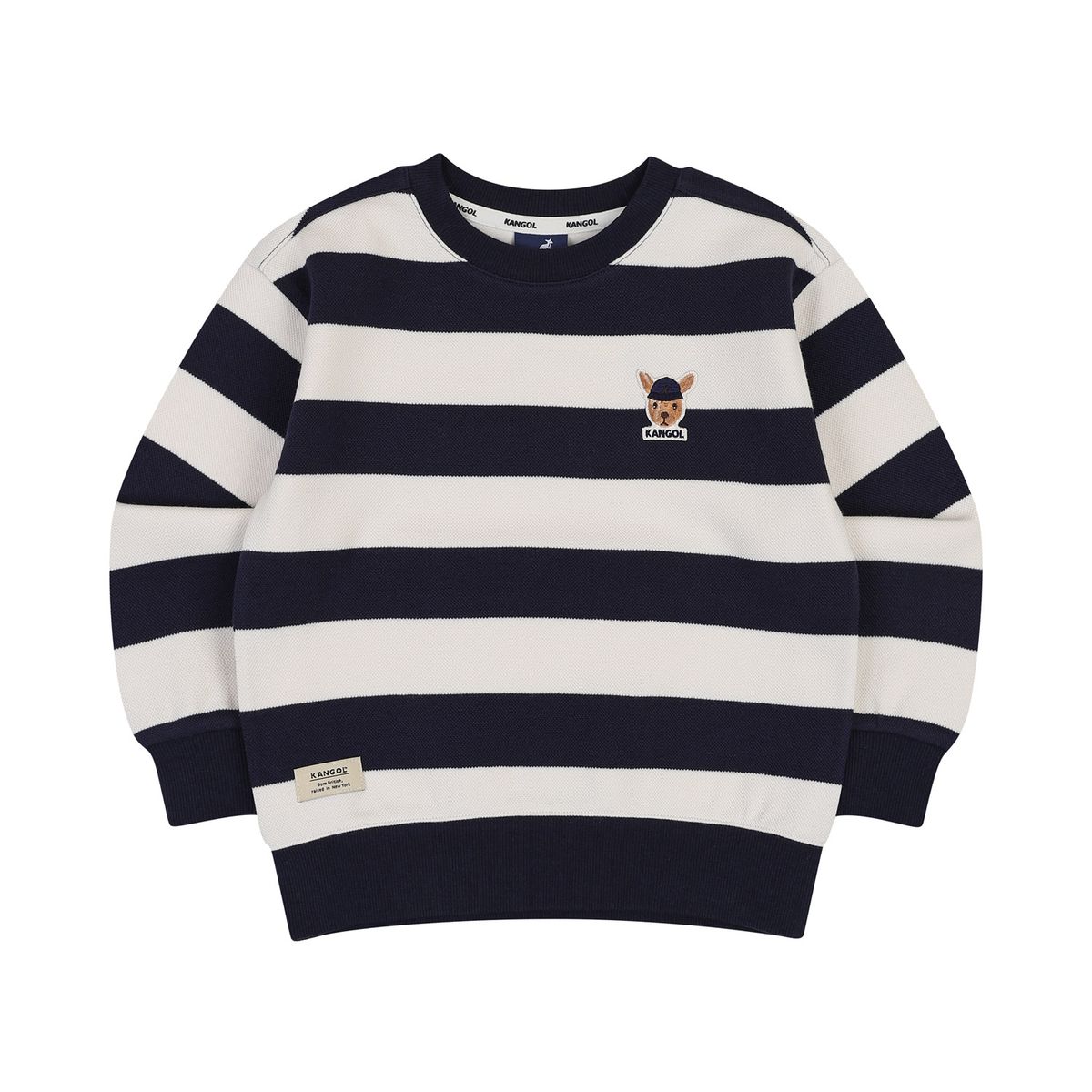 캉골키즈(KANGOL KIDS) 와이드 스트라이프 스웻셔츠 QC 0011 네이비