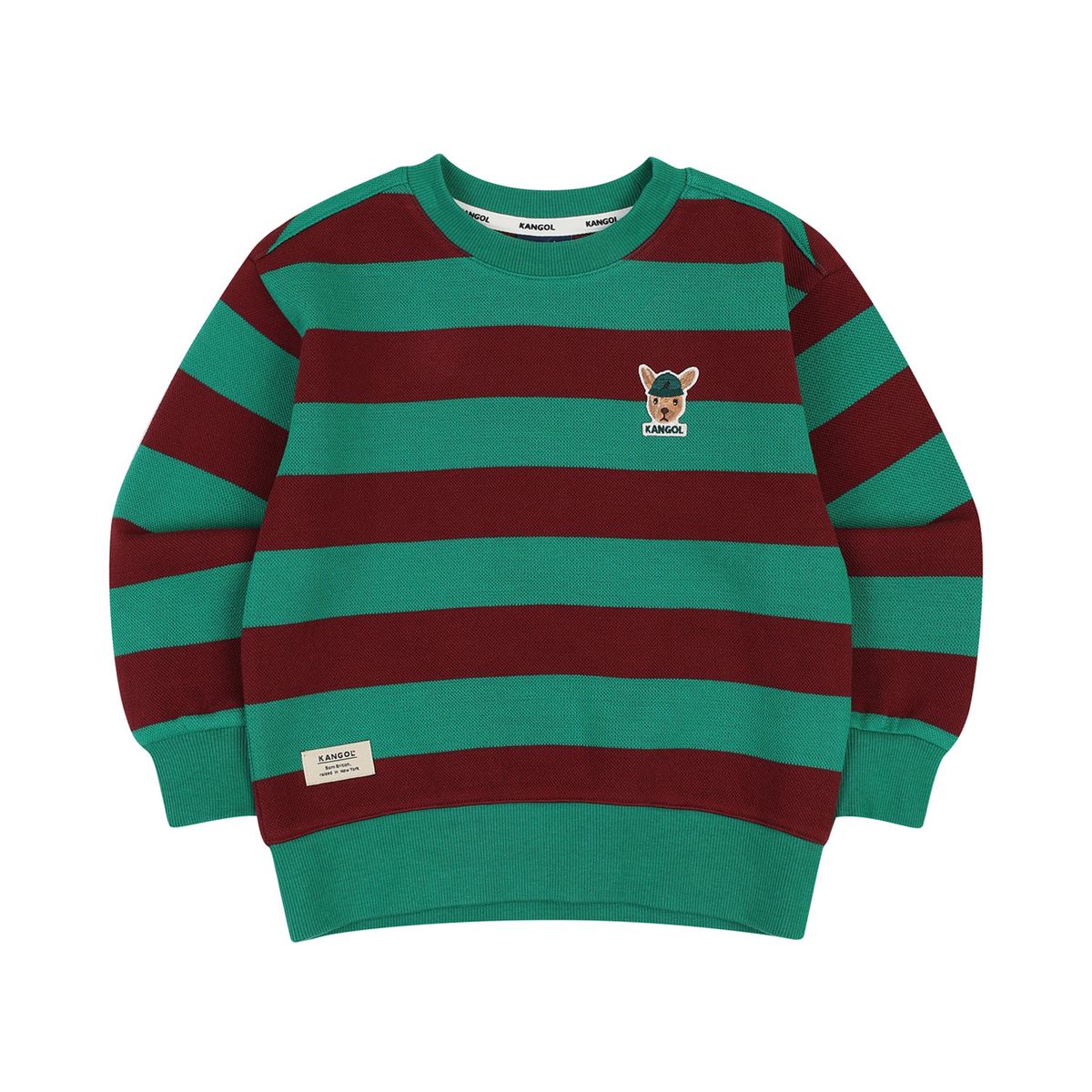 캉골키즈(KANGOL KIDS) 와이드 스트라이프 스웻셔츠 QC 0011 그린
