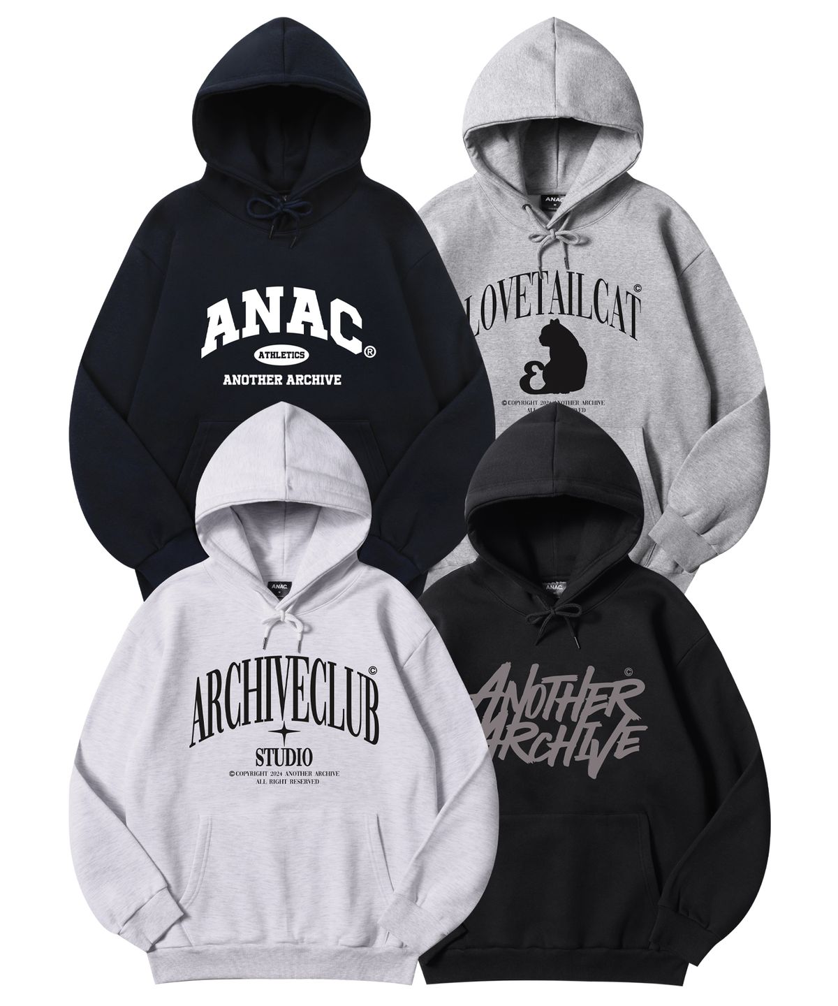 어나더 아카이브(ANOTHER ARCHIVE) 2PACK 어나더아카이브 24FW 후드티 4종