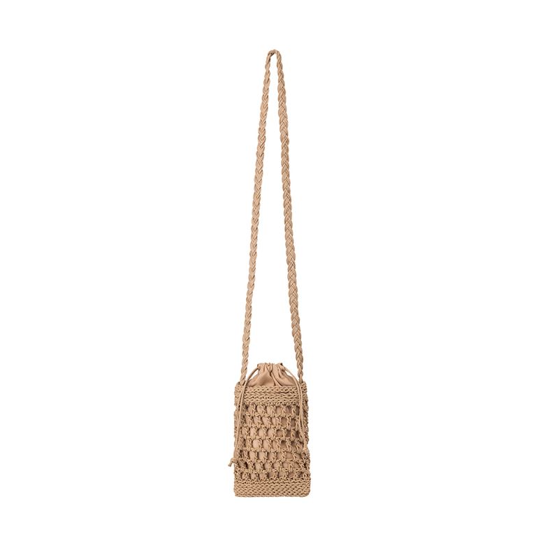 W 니팅 숄더 백 Beige