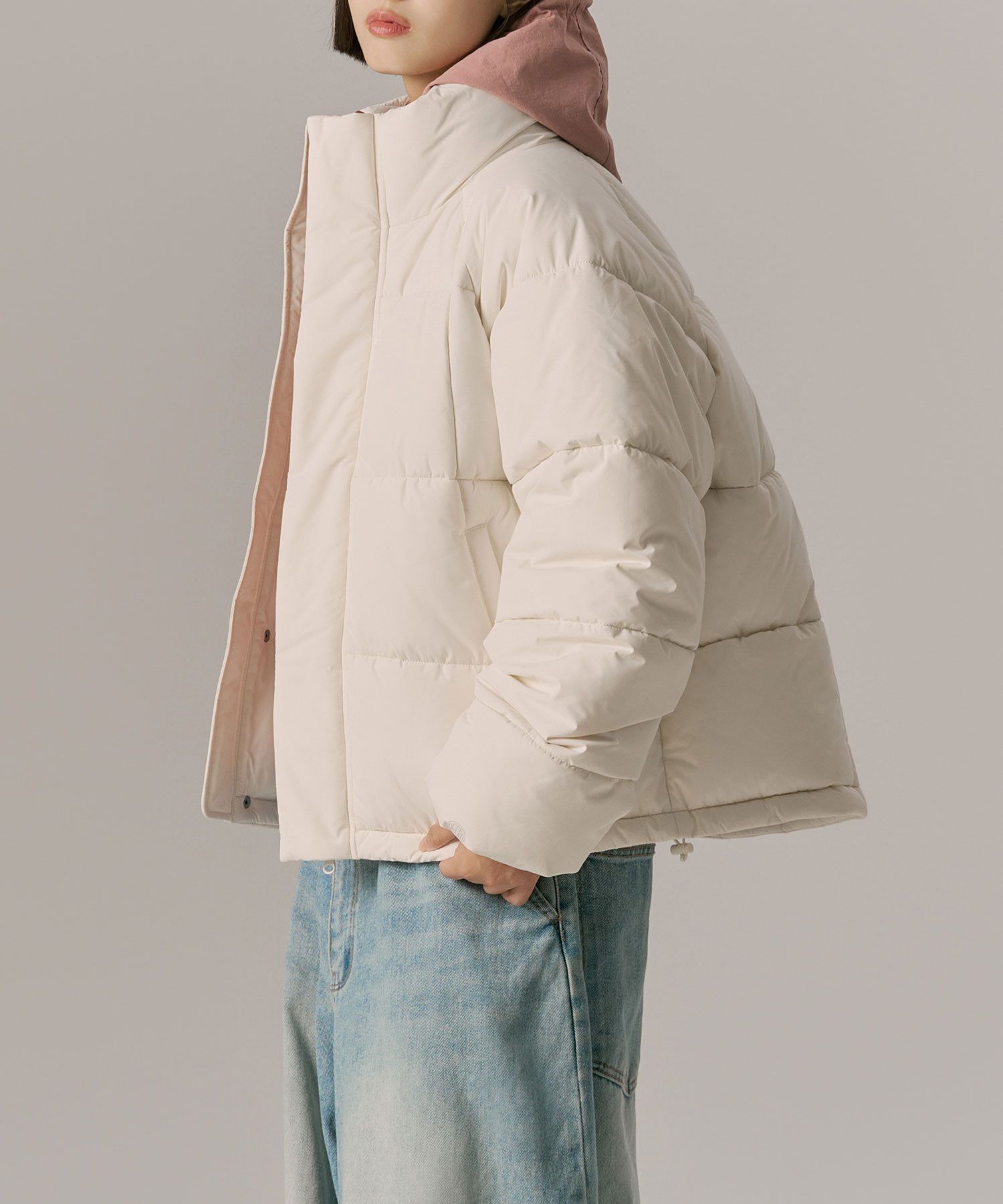 ★ Urbandtype.★ Heavy square collar short padded beige UBD MUSINSA | URBANDTYPE Heavy Square Collar Short Padding_Ivory