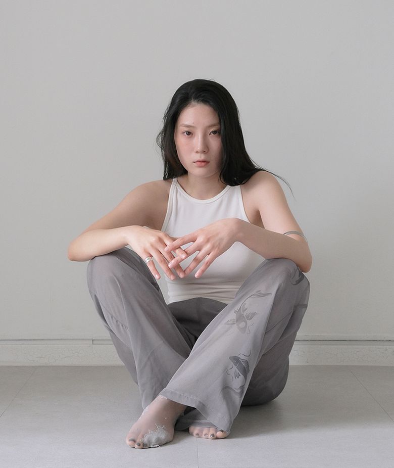 Gray see through pants
