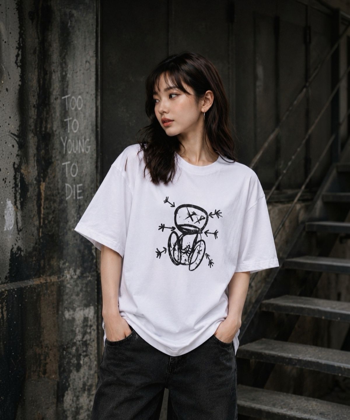 수아트(XHUA'T) 스테레오타입 모노 티셔츠 화이트