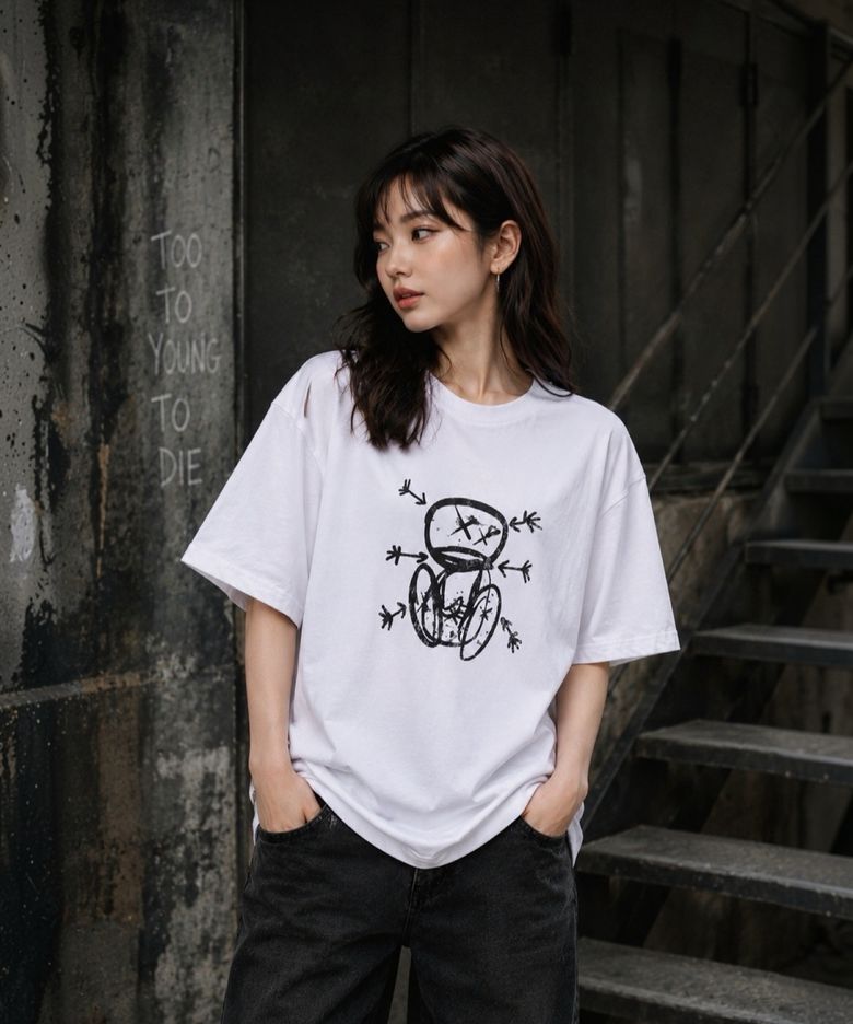 스테레오타입 모노 티셔츠 화이트