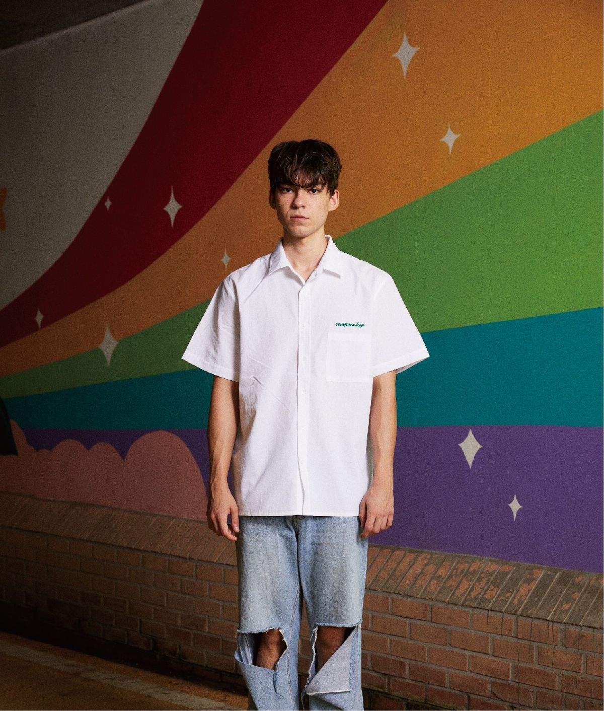 셈퍼리버(SEMPERRIBER) Short Sleeved Shirts White