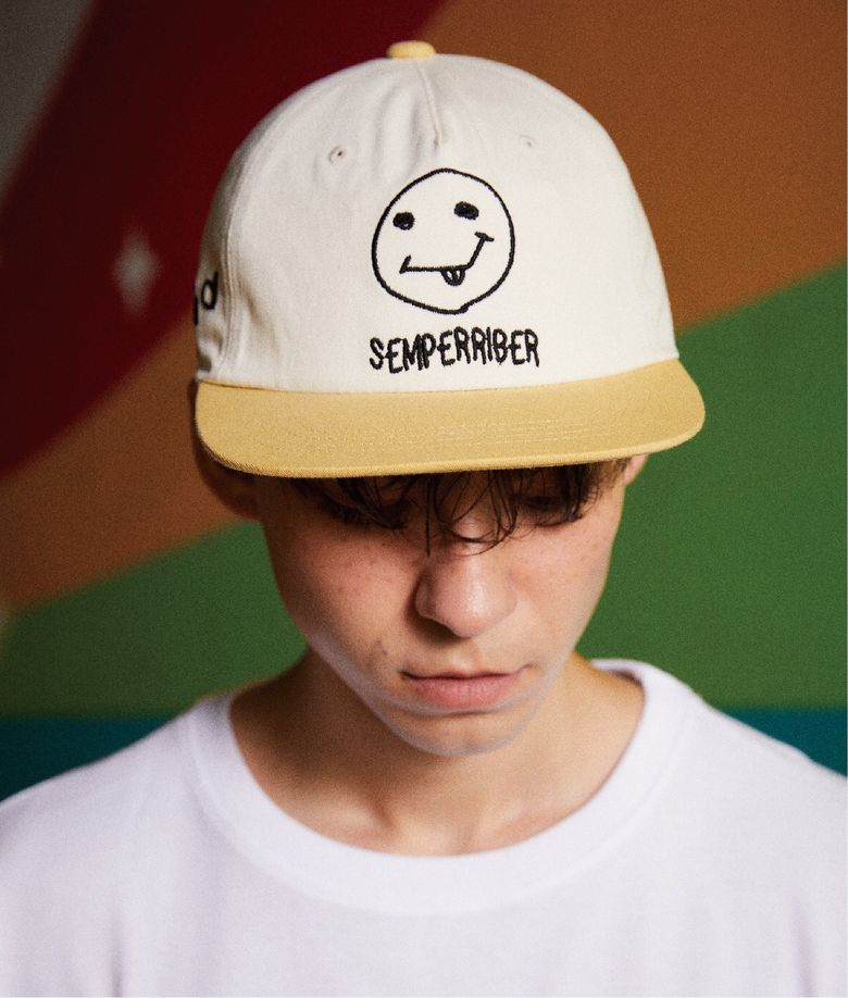 Smile Stupid 6-Panel Cap Ivory/Yellow