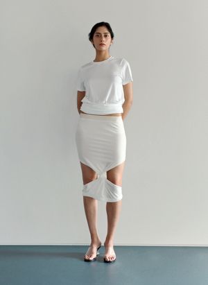 twist white skirt