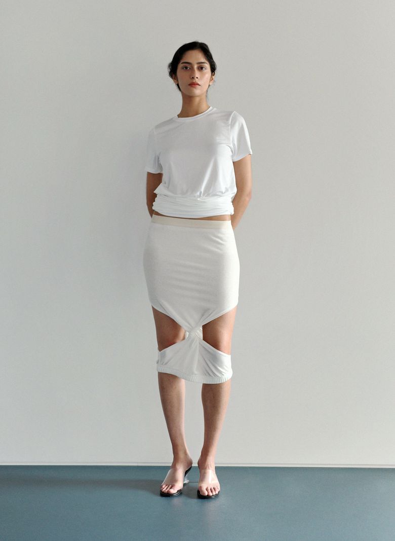 twist white skirt