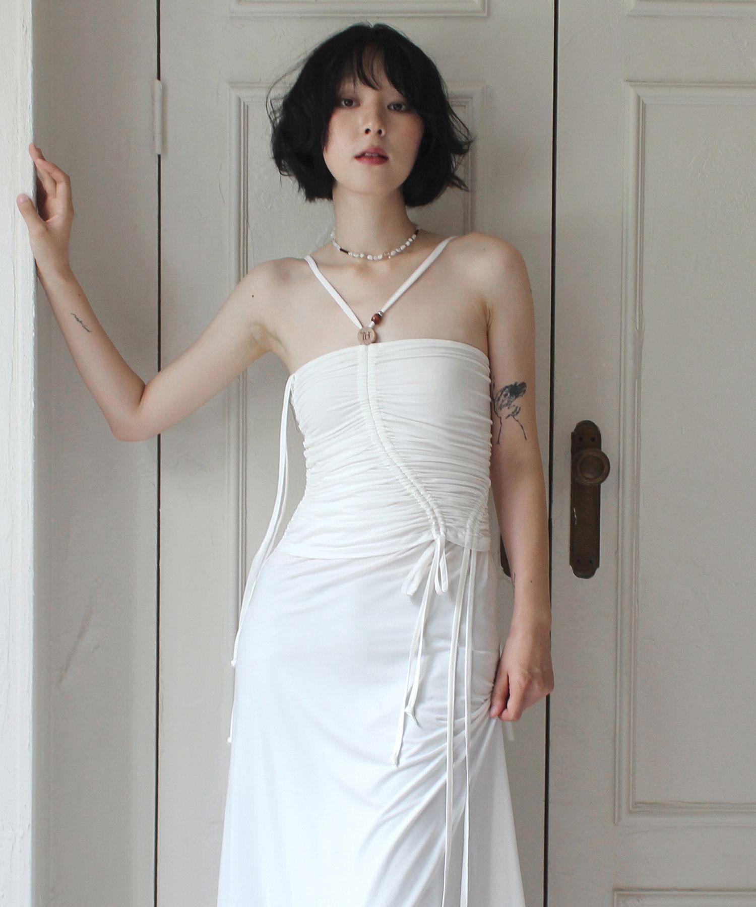 ワンピース RUBATI Shirring strap tube top dress black RUBATI Shirring strap tube top dress black (ワンピース
