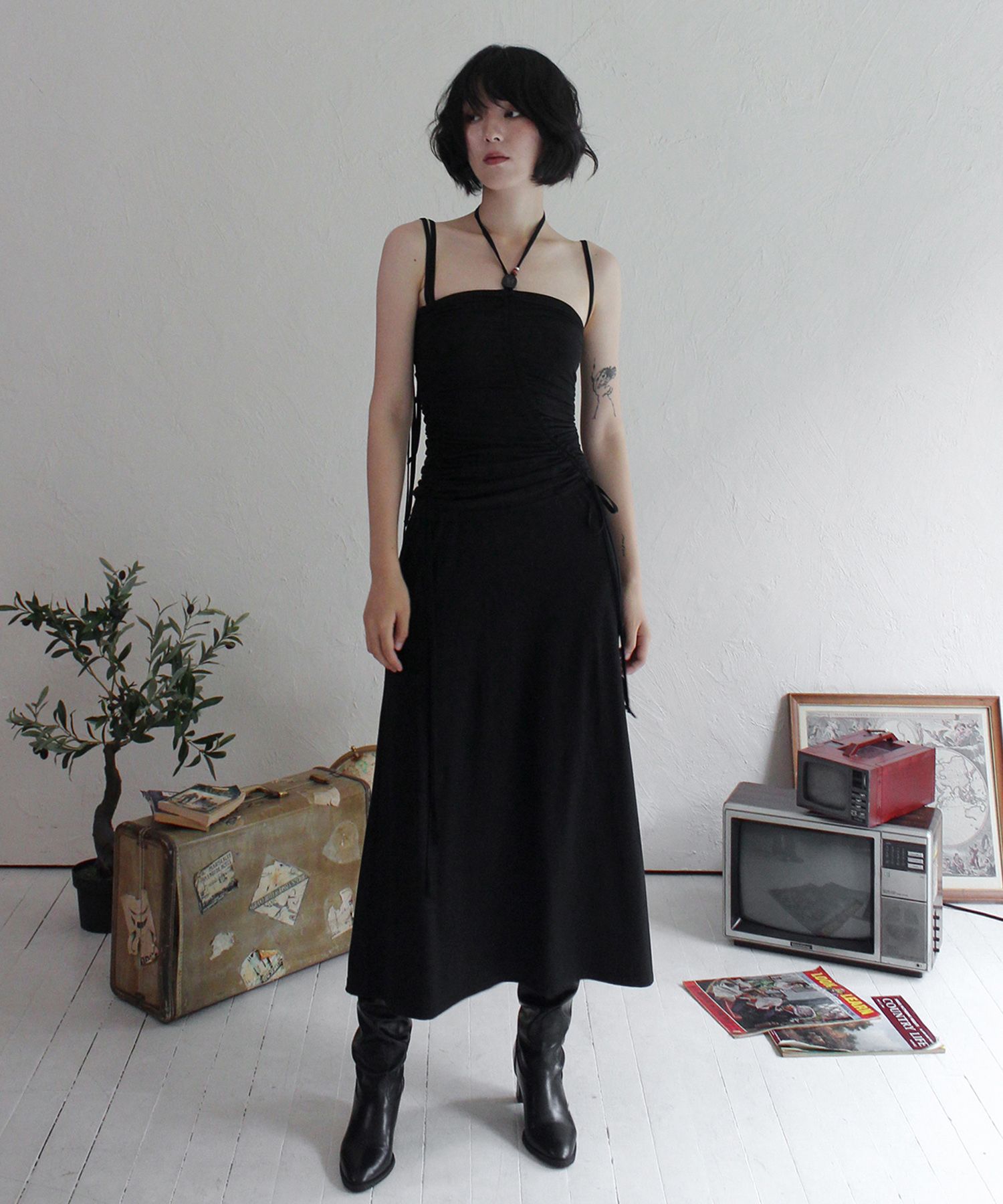 ワンピース RUBATI Shirring strap tube top dress black MUSINSA | RUBATI Shirring strap tube top dress_black