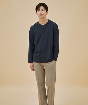 남성) 스트레치 세미와이드 밴딩 슬랙스_PHE3PP1033