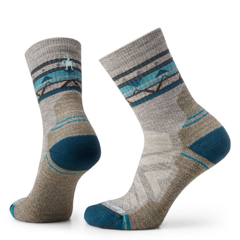 W H Light Cushion Zig Zag Valley Mid Crew Socks