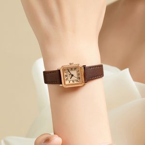 JA-1455 여성 슬림 스퀘어 가죽시계
