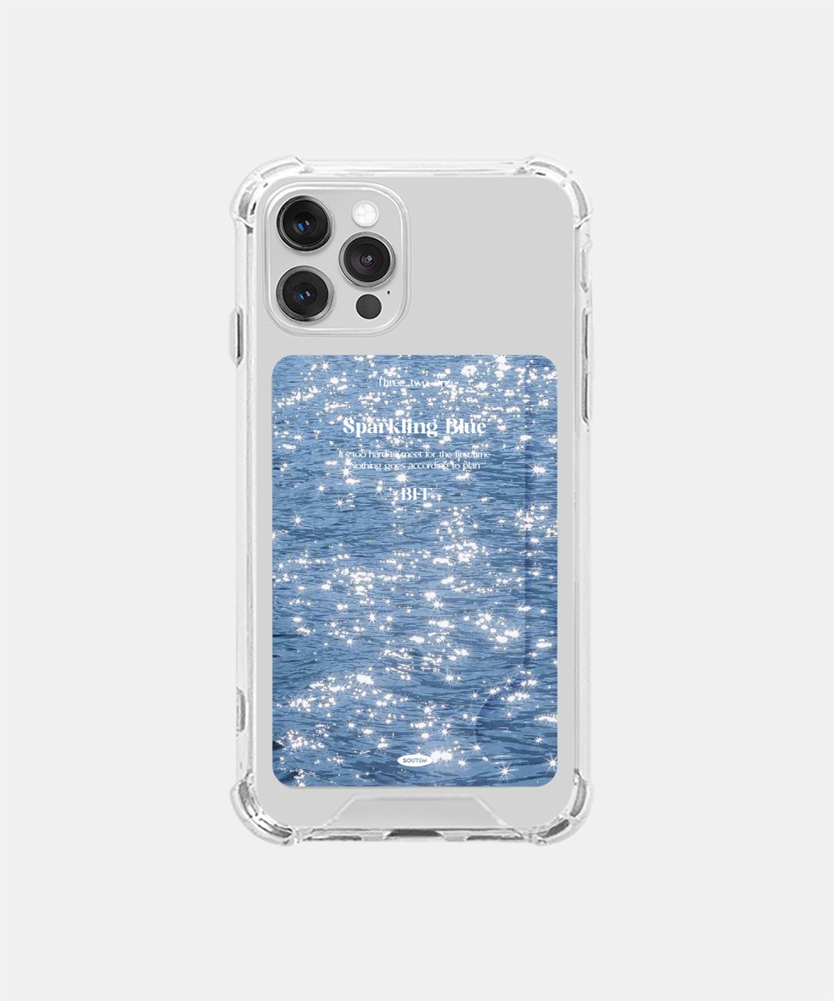 소유템(SOUTEM) Sparkling Blue Card Phone Case_Clear