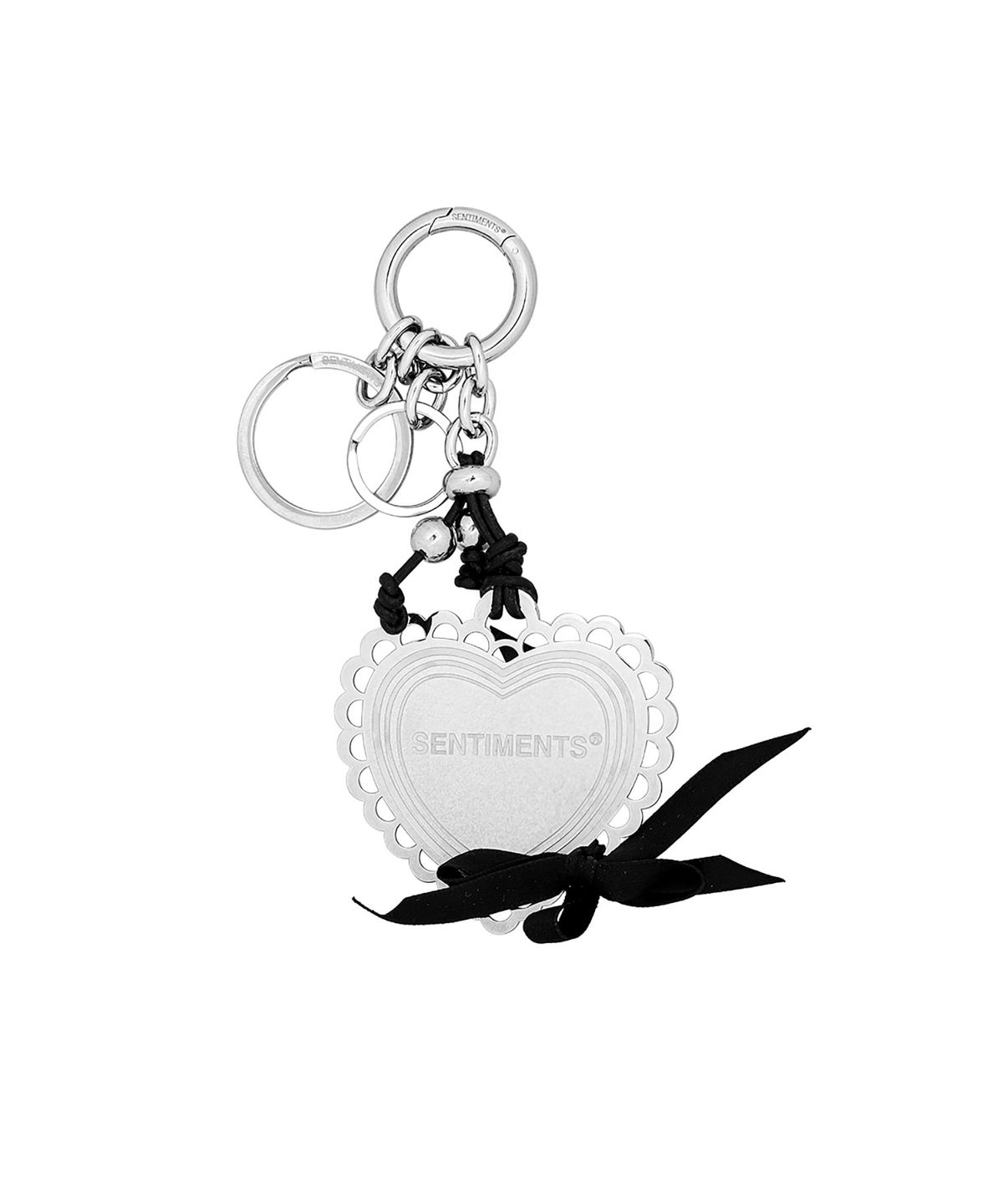 센티멍(SENTIMENTS) NO.525 [SILVER] HEART RIBBON LACE KEY RING
