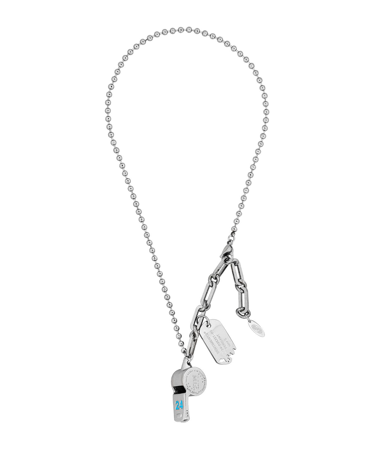 ★SENTIMENTS★ NO.553 [SILVER BLUE] 24 COLOR WHISTLE NECKLAC MUSINSA | SENTIMENTS NO.553 [SILVER BLUE] 24 COLOR WHISTLE