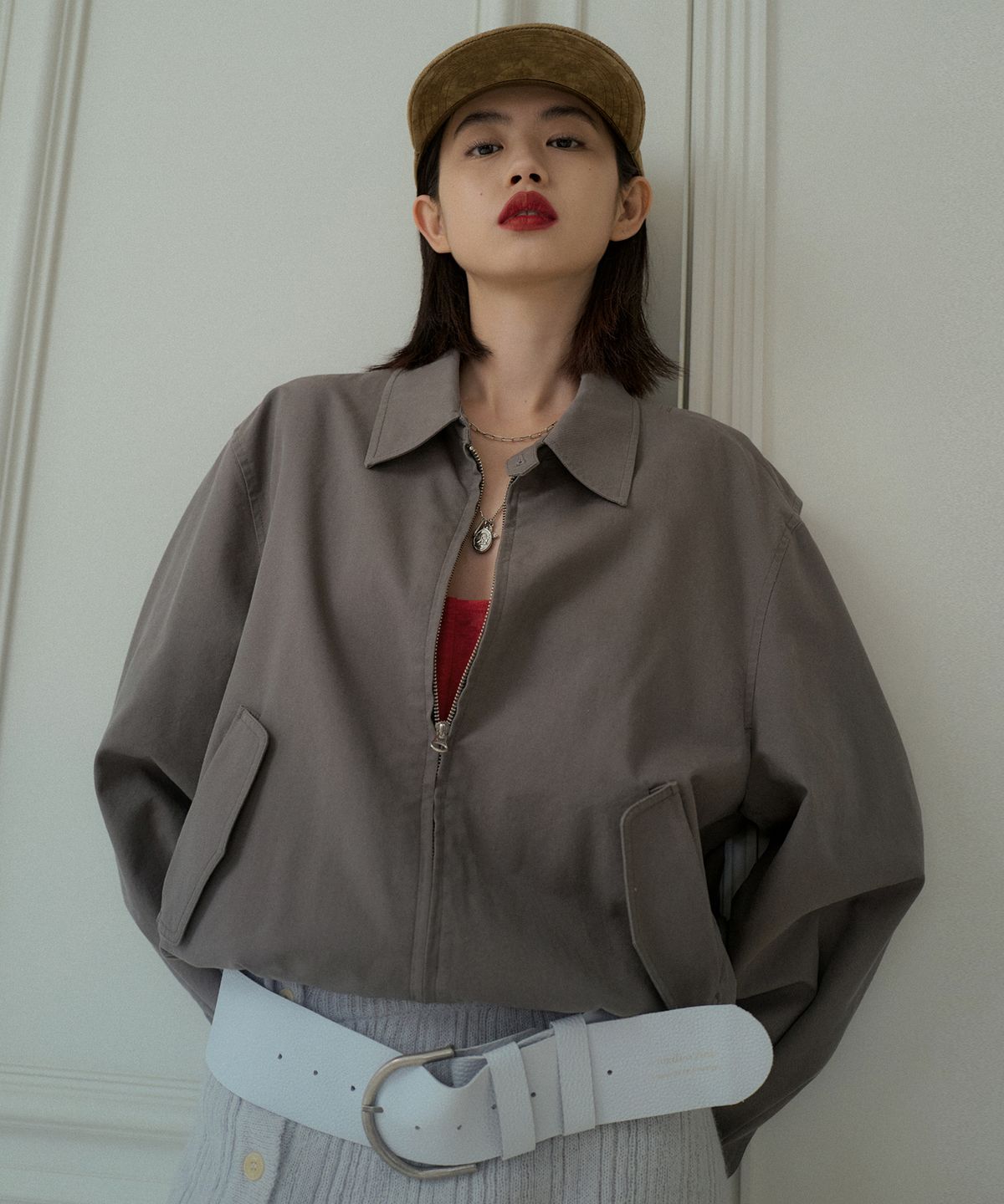 오버듀플레어(OVERDUEFLAIR) SOFT COTTON BLOUSON_CHARCOAL