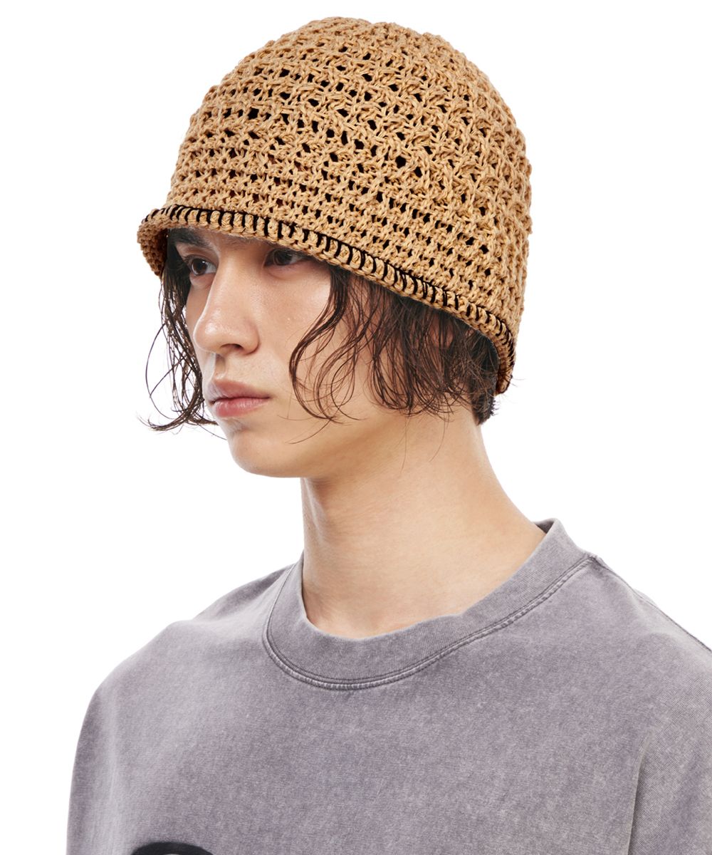 ☆THE GREATEST☆ Crochet Beanie Beige MUSINSA | THE GREATEST Crochet Beanie Brown