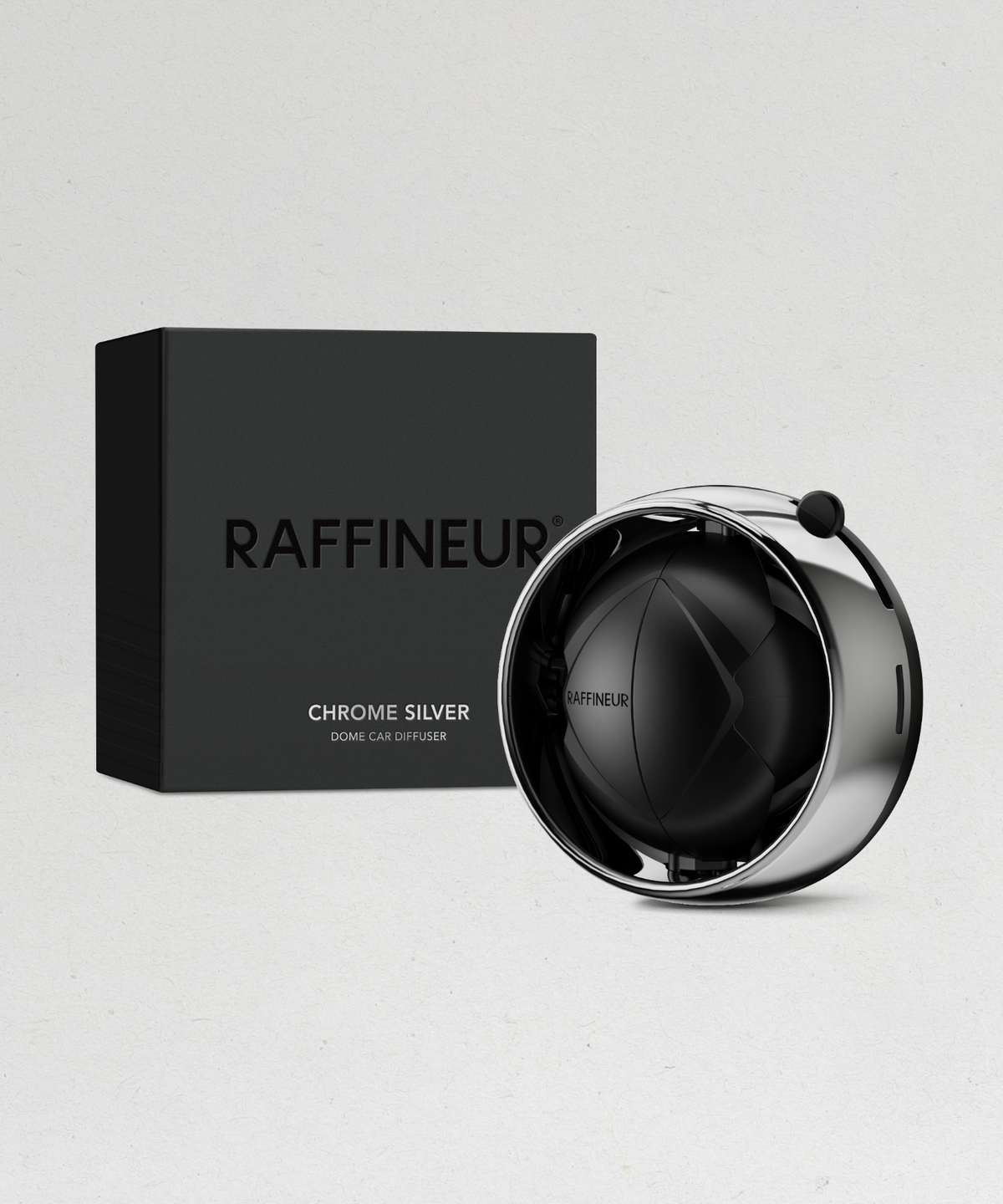 라피네르(RAFFINEUR) 차량용 방향제 돔 카 디퓨저 크롬실버