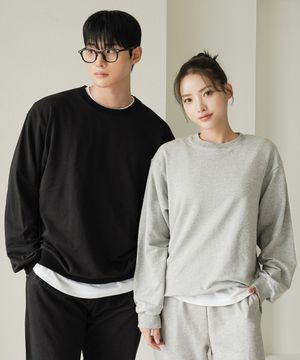 넉넉 남녀공용 미니쭈리 무지 맨투맨