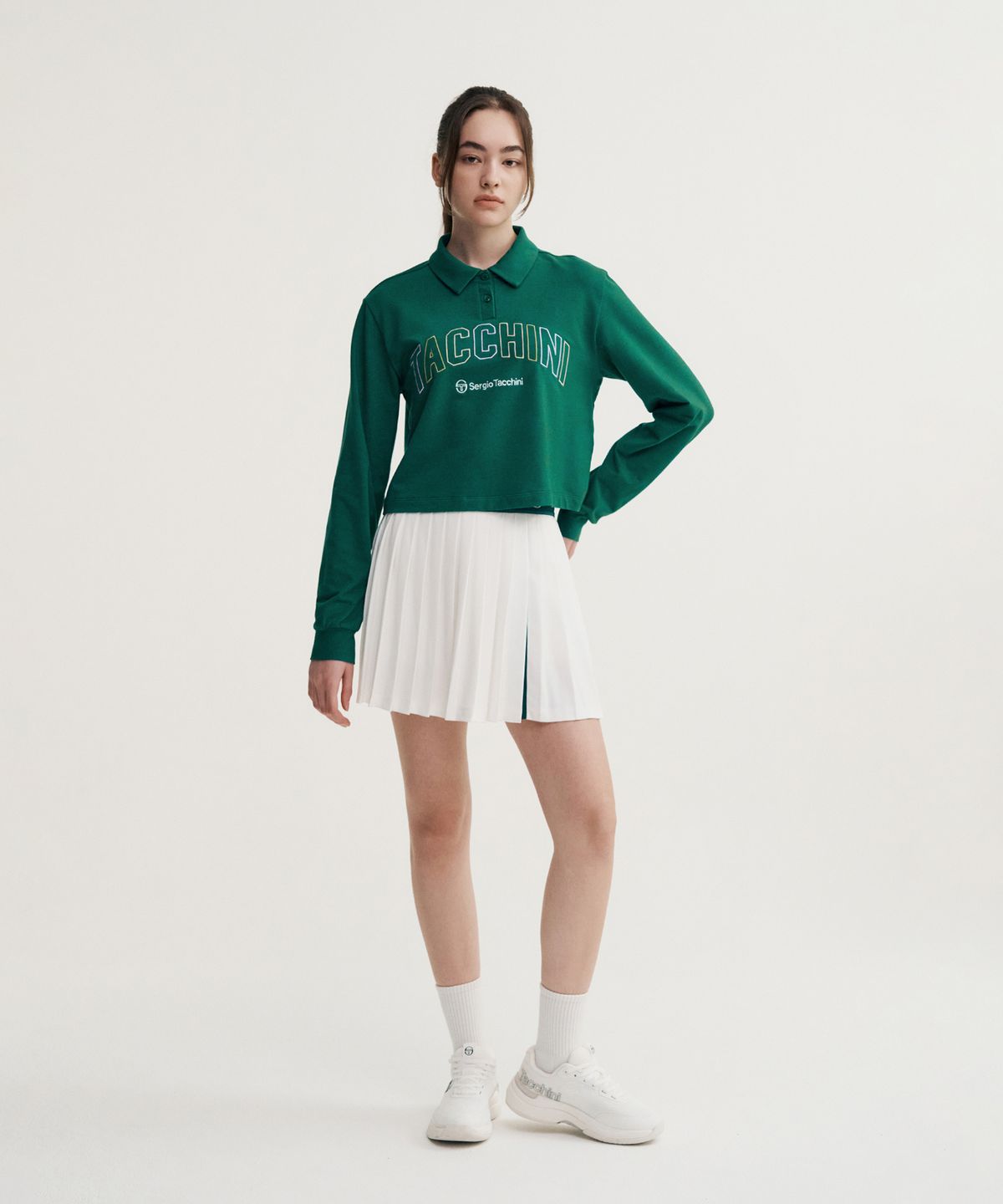 세르지오 타키니(SERGIO TACCHINI) W 프레피 크롭 긴팔 폴로 (Green)