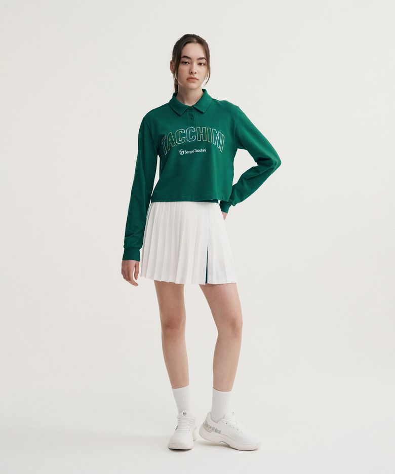 W 프레피 크롭 긴팔 폴로 (Green)