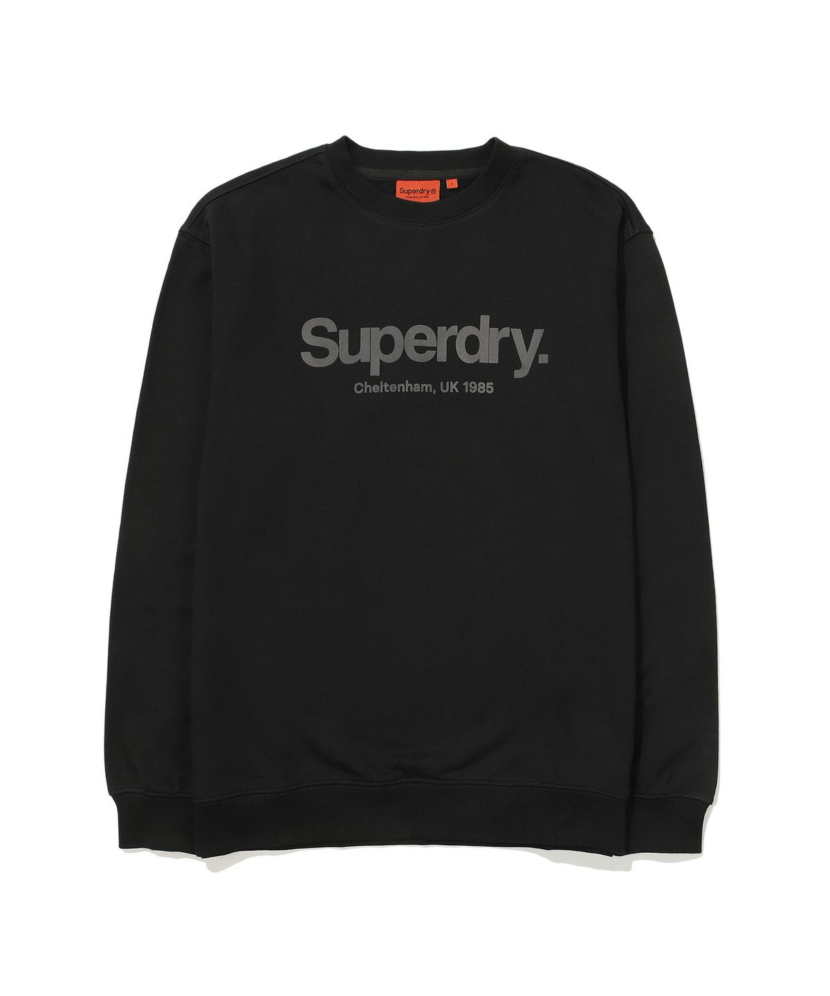 슈퍼드라이(SUPERDRY) 코어 빅 로고 맨투맨 블랙