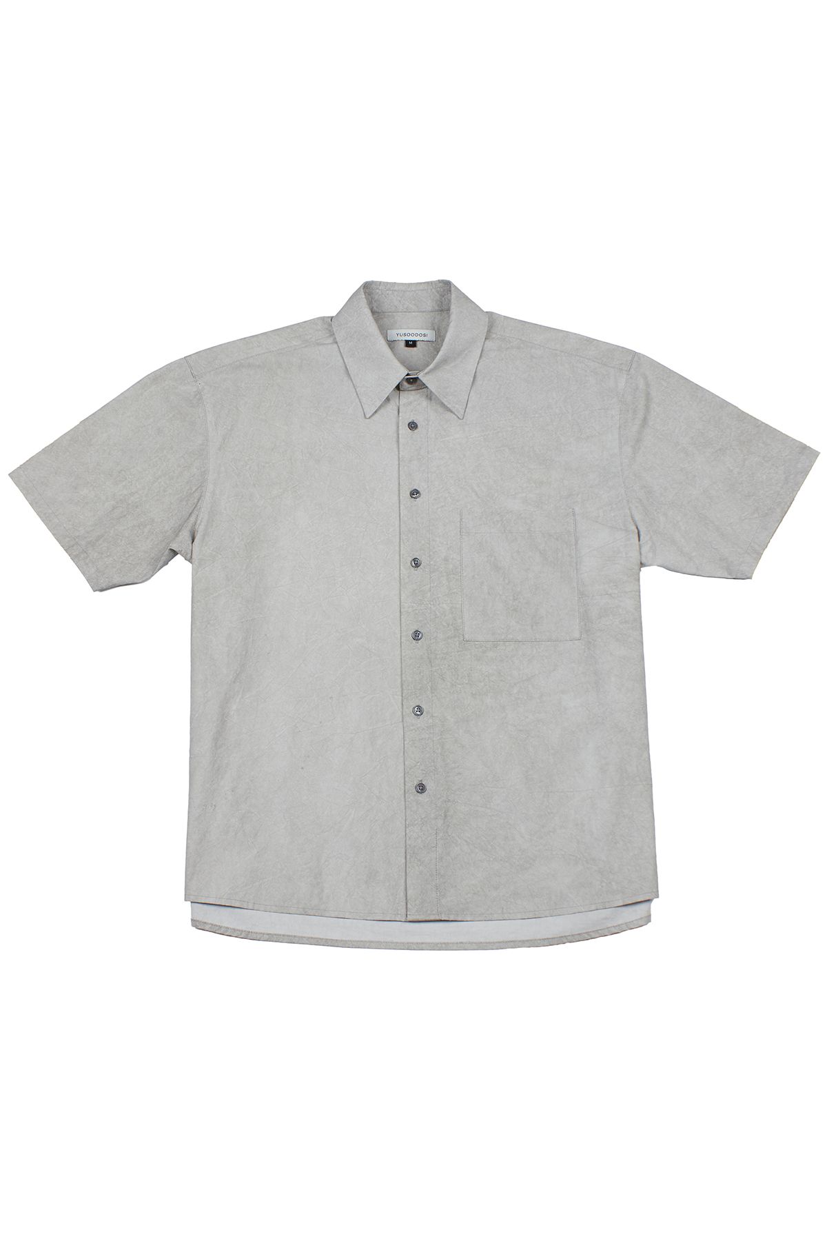 유수도시(YUSOODOSI) Rocky surface cotton Half shirts (cement ivory)