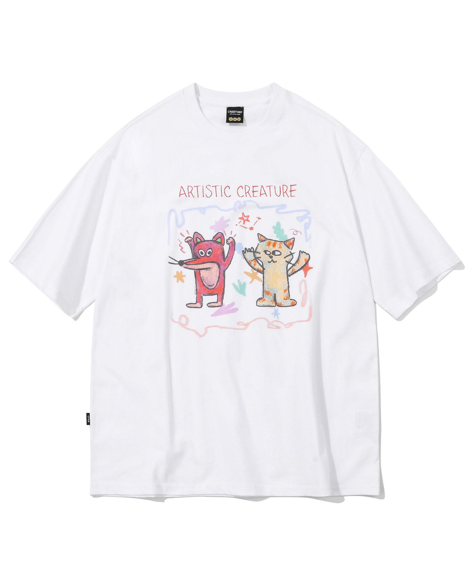 MUSINSA | CPGN STUDIO DTP Fox Cats Short Sleeve Tee White