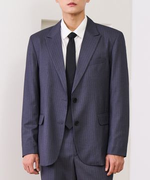 스트라이프 싱글 블레이저 (GRAY)