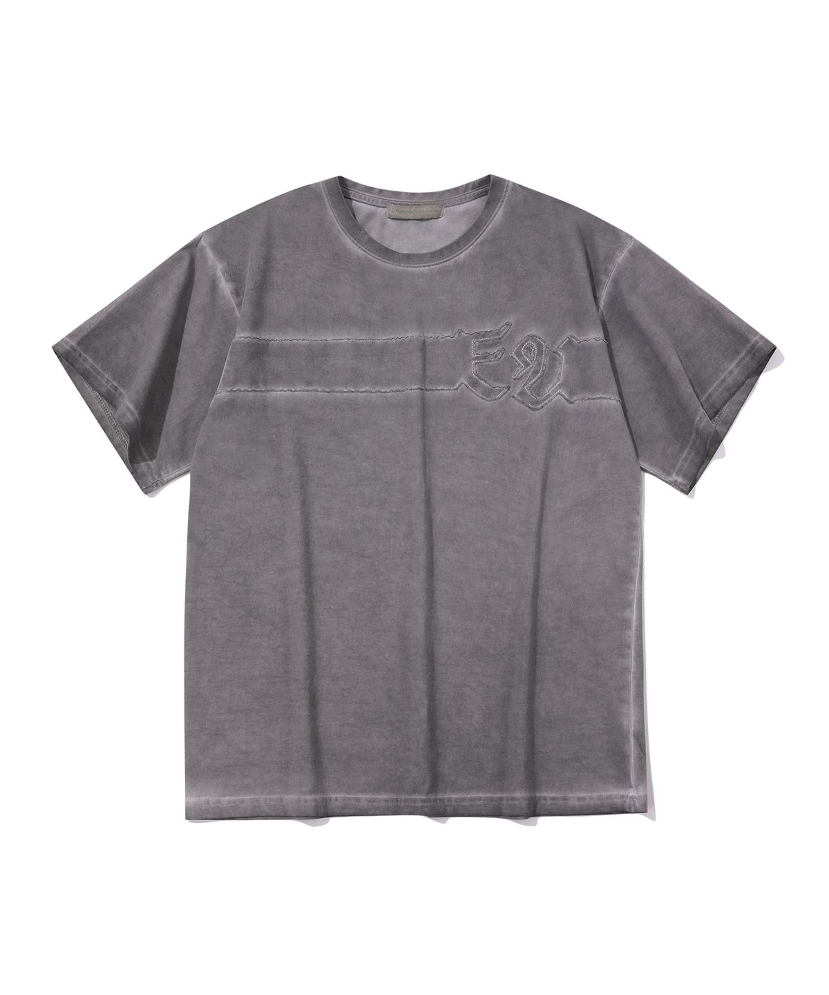 에피소드 언타이틀(EPISODE UNTITLED) LUNA WASHED SIGNATURE APPLIQUE T-SHIRT_COCOA GREY