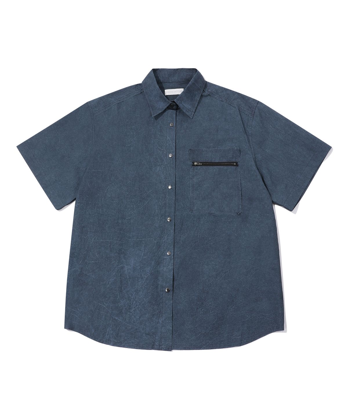 에피소드 언타이틀(EPISODE UNTITLED) METAL CUT-OFF POINT DYEING HALF SLEEVES SHIRTS_NAVY