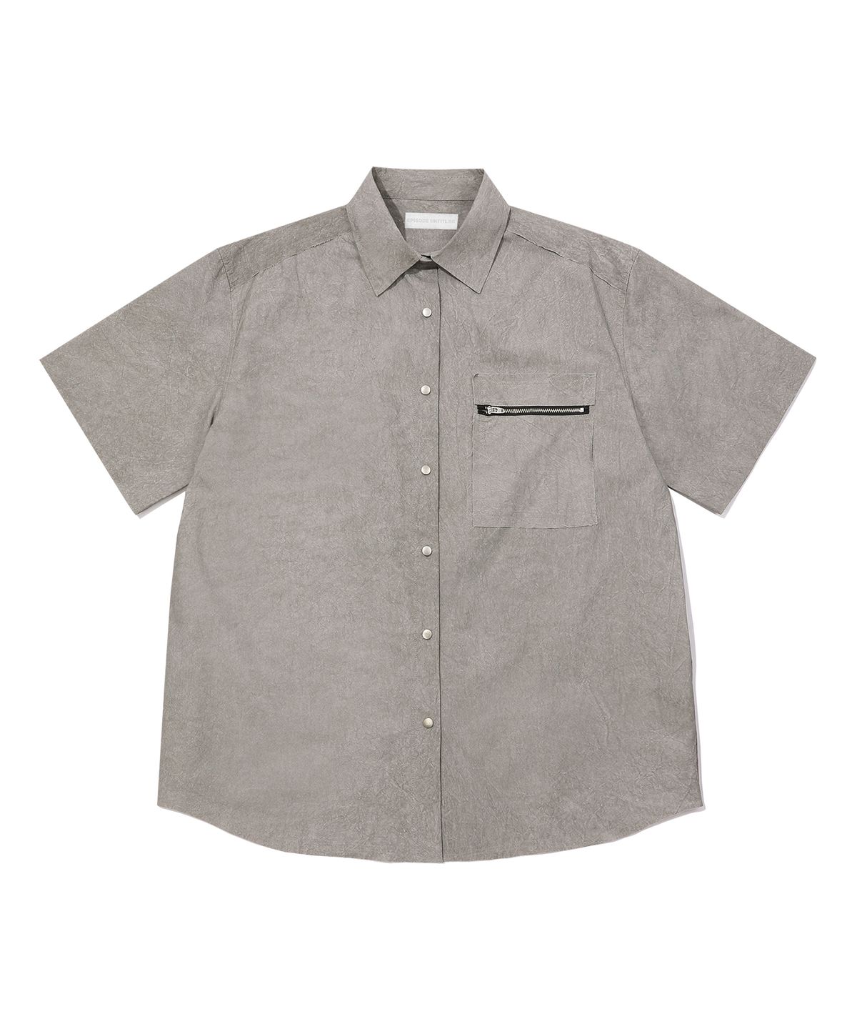 에피소드 언타이틀(EPISODE UNTITLED) METAL CUT-OFF POINT DYEING HALF SLEEVES SHIRTS_KHAKI