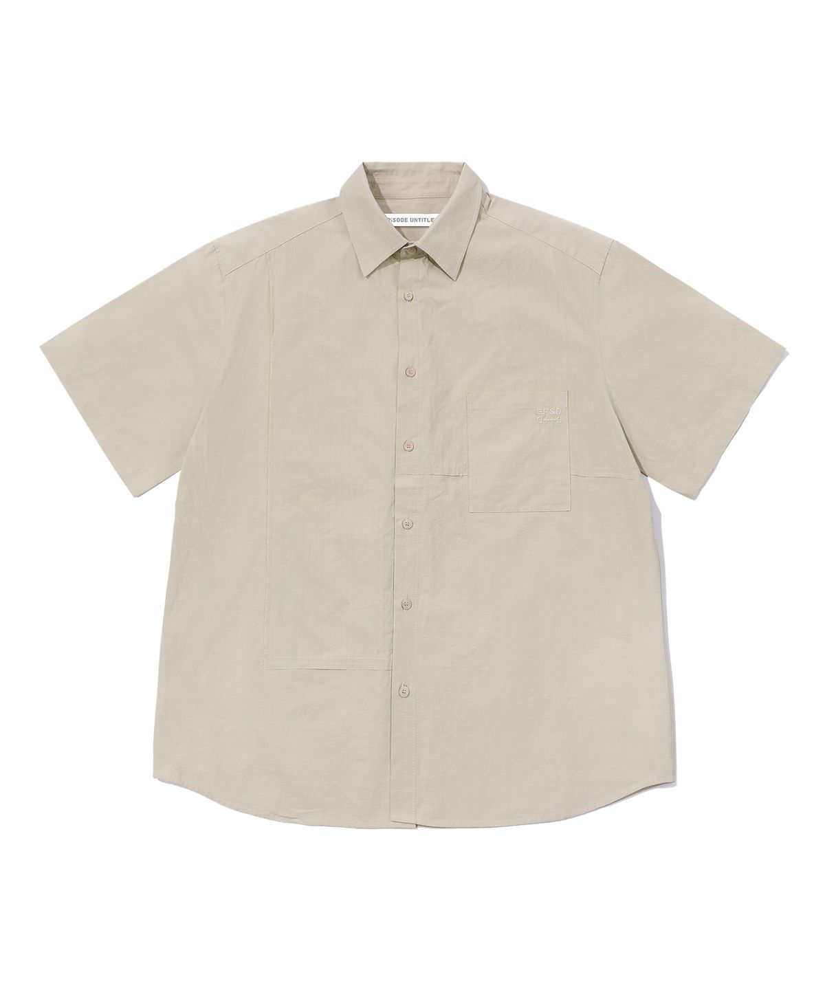 에피소드 언타이틀(EPISODE UNTITLED) MATCH CHECK POCKET HALF SLEEVES SHIRTS_BEIGE