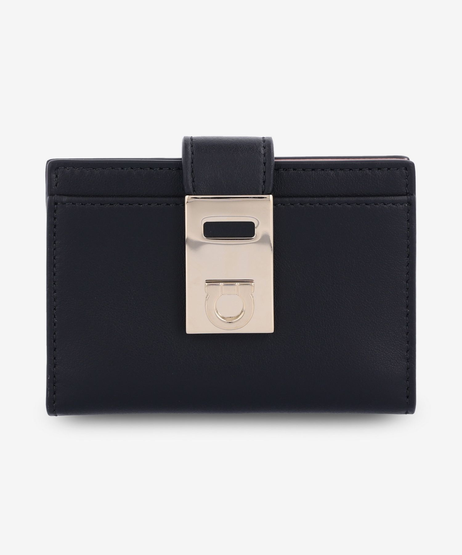 ★FERRAGAMO★ Hug Two Tone Card Holder Black Nylon Pink 2205 Ferragamo Hug Two-Tone Card Holder Black: Nyland Pink | eBay